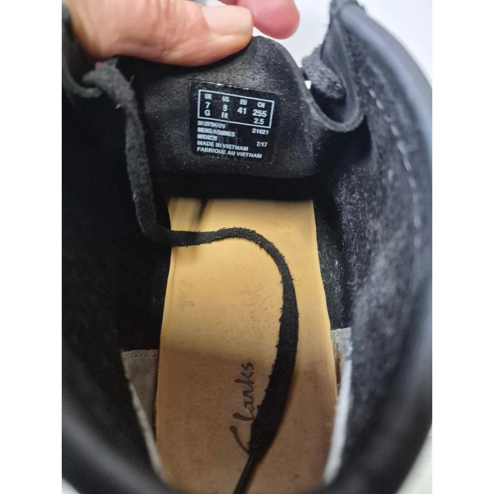 Clarks Wallabee Boots Black Leather Moccasin Lace Up Mens 8 261297667070